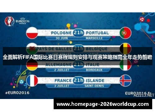 全面解析FIFA国际比赛日赛程规则安排与观赛策略指南全年走势前瞻